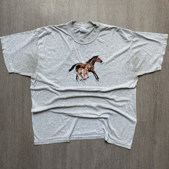 Jerzees Other - Vintage 90s Horse Equestrian Embroidered Stitch Short Sleeve T-shirt Men's L